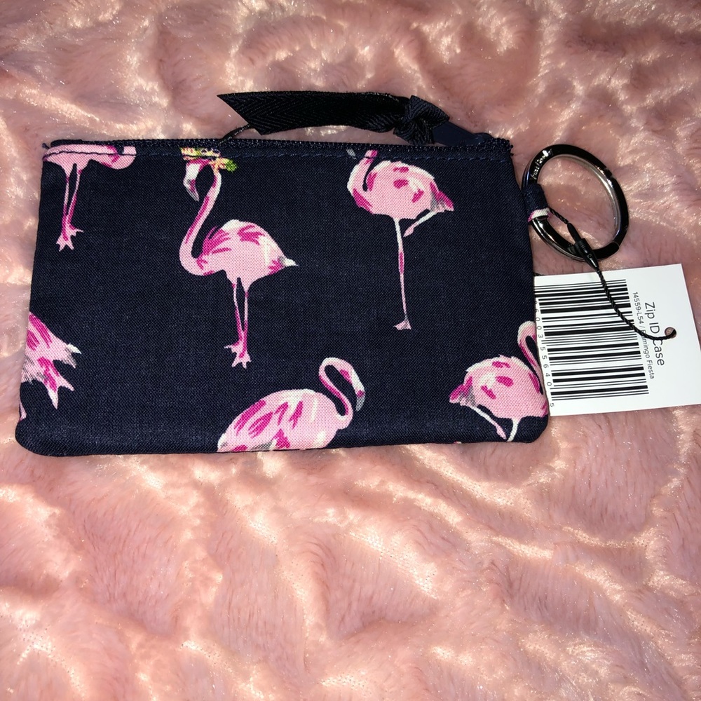 Vera  bradley zip id case flamingo